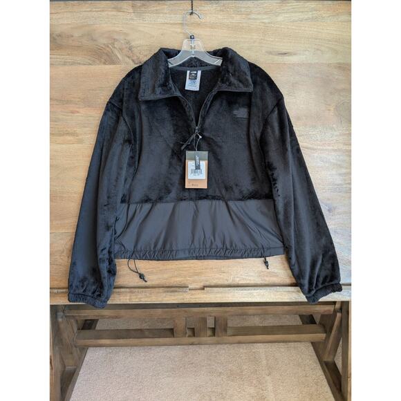 The North Face Novelty Osito Jacket Women Small Black Fleece Relaxed Fit 1/4 Zip - Picture 1 of 5
